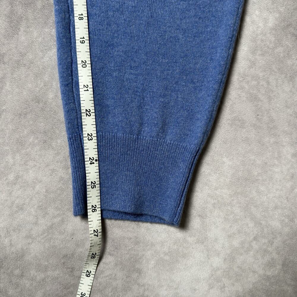 J Crew 100% Cashmere High Rise Jogger Pants Womens M NWT Heather Blue Tie Waist - Picture 9 of 11